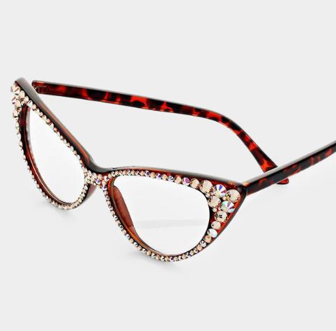 Fashion Crystal Eyewear- Leopard Brown Peach