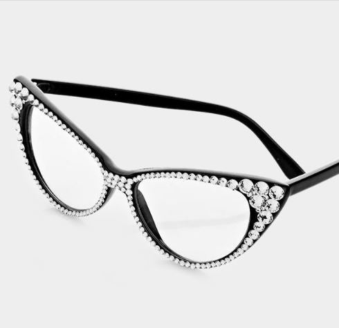 Fashion Crystal Eyewear-Black/Clear