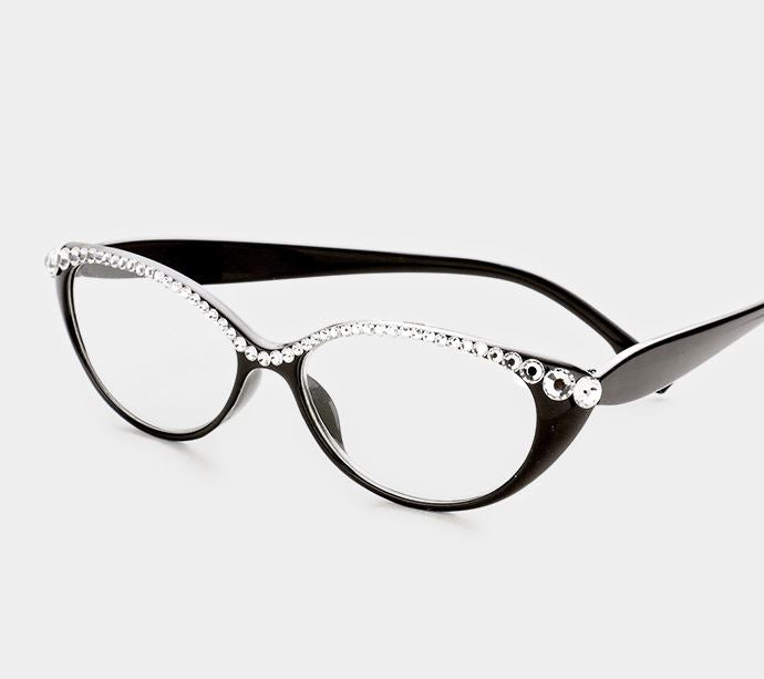 Black Cat Cat Eye Glasses With Rhinestones Cats Love Life