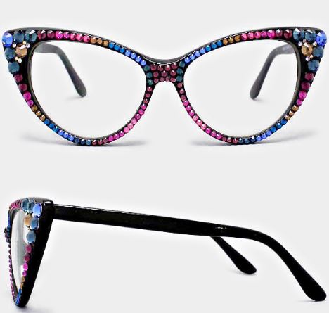 Fashion Crystal Eyewear- Multi/Black