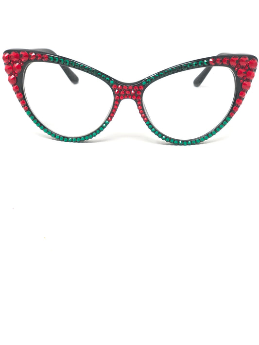 Fashion Crystal Eyewear Red/Green