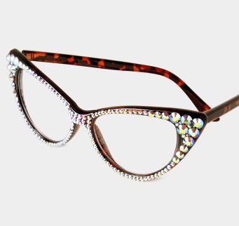 Fashion Crystal Eyewear-Brown/AB