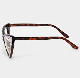 Fashion Crystal Eyewear-Brown/AB