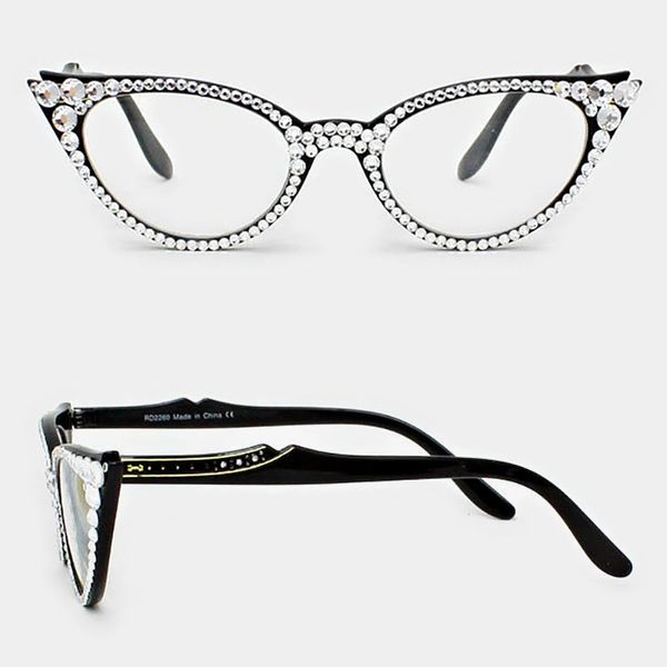 Fashion Crystal Cat Eyeglasses