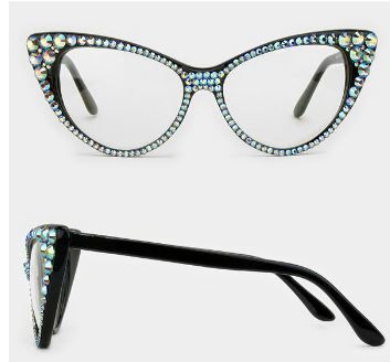 Fashion Crystal Clear Cat Eyeglasses